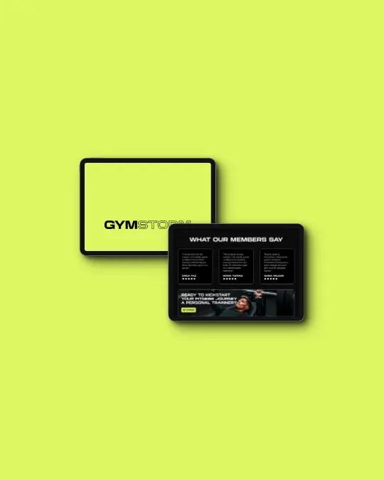 GYMSTORM fitness landing page picture